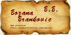 Božana Branković vizit kartica
